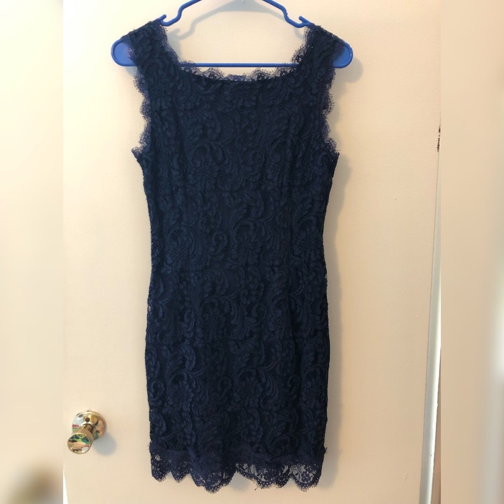 Navy Blue Lace Dress